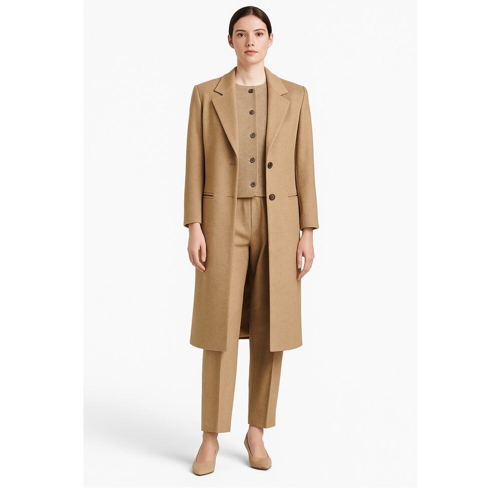 VINTAGE SALVATORE FERRAGAMO Wool & Alpace blend three piece suit in tan medium